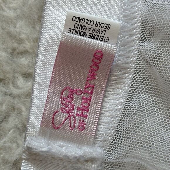 Shirley Of Hollywood Women’s Large White Lingerie Dress Sheer Beaded Adjustable - Picture 6 of 10